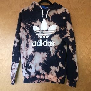 Hand Bleached Navy Adidas Hoodie